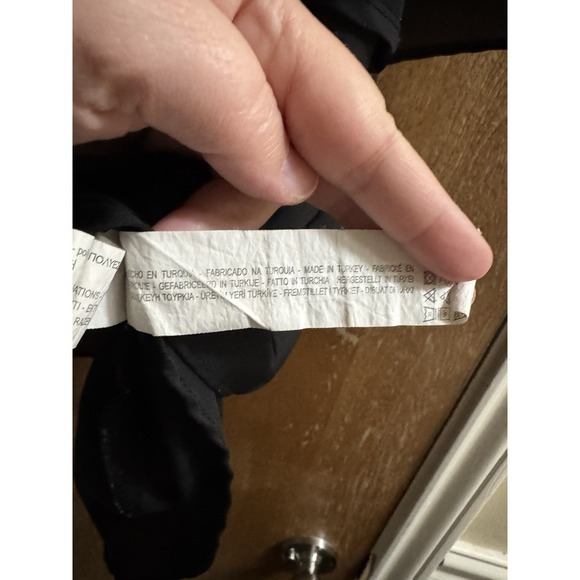 Zara Double Layer Black Blouse Short Sleeve Embellished Collar Preppy Sheer Sz S - Picture 4 of 8